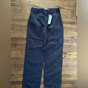 Alex Mill - Neil Straight Leg Pant - Cotton Linen - Navy Size 2